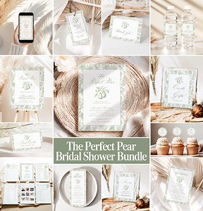 The Perfect Pear Bridal Shower Invitation Vintage Floral Games Bundle Chinoiserie Toile De Jouy Invite Editable Template Instant Download PE - Etsy