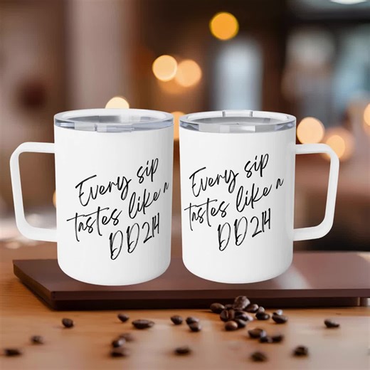 Military Retirement Gift, Every Sip Tastes DD214, Funny Gift for Retiring Coworker, Air Force, Army, Navy Marine, Christmas Gift