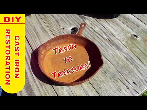 Restore, refurbish, remove rust, salvage old cast iron rusted cast iron, Trash to Treasure