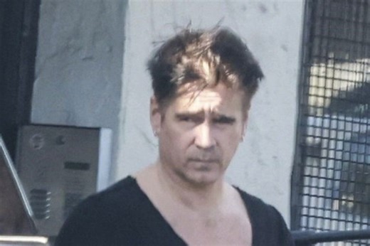 Colin Farrell appears downcast after LA smoke shop visit