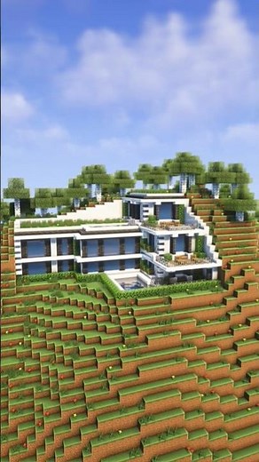 Minecraft Modern Cliff Mansion Tutorial Timelapse 🤯