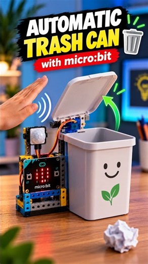 You won't believe how easy this smart bin is to build #automation #stem #microbit