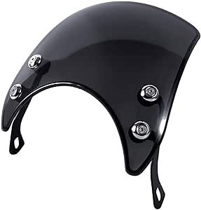 Universal Motorcycle Windshield Retro Wind Deflector Windscreen for Motorbike 5"-7" Headlight