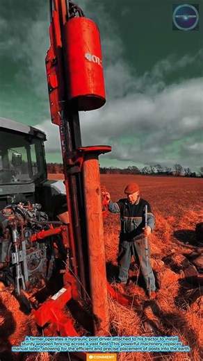 Swift & Power: Tractor-Mounted Fence Post Driver - Best Tool and Machinery for Innovation