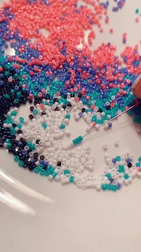 Beading a belt strip. #beadwork #satisfying #fyp #beadwork #beader #custombelts #sosatisfying #satisfyingvideo #belt #cowgirl