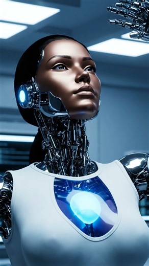 Advanced Cybernetic Humanoid Sprinting Through Sci-Fi City | Epic Robot Run 4K #robot #ai