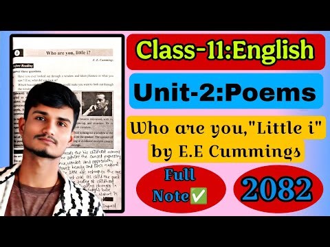 Class 11 English | Unit 2 Poems Exercise Notebook | Who are you, "Little i" by E.E Cummings | 2082