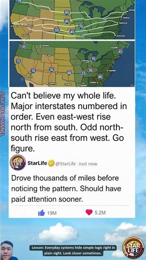 Mind blown: US interstates are numbered in perfect order across the map