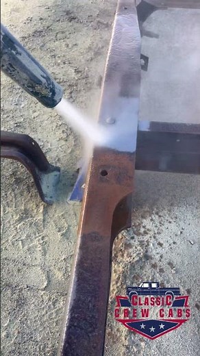Rust removal on a truck frame | sand blasting | restorations done right @classiccrewcabs