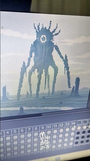 Step into an unknown world with my giant alien heptapod pixel art creation. 👽✨