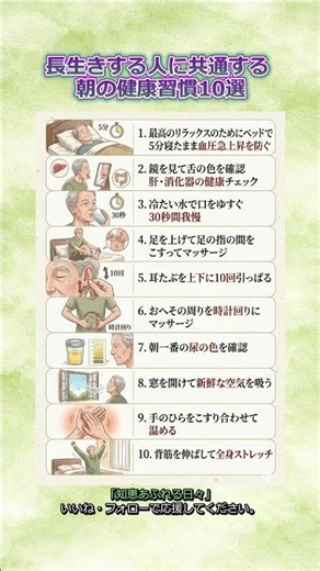 長生きする人に共通する朝の健康習慣10選 #朝の健康習慣 #朝ルーティン #朝活 #健康習慣