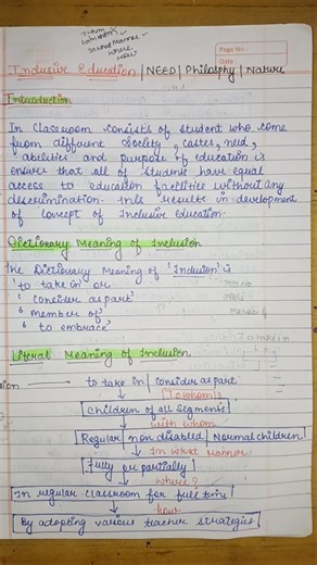 Inclusive Education//Need//philosphy//Nature B.Ed 2nd year// kuk notes //Exams