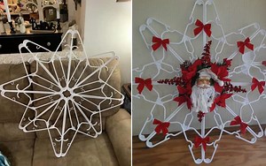 DIY Plastic Clothes Hanger Snowflake Wreaths Are All The Rage This Holiday Season!