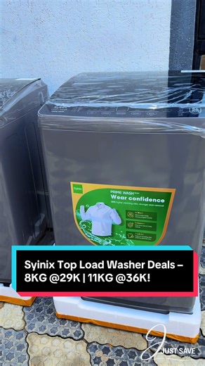 Make laundry easier and faster with the reliable Syinix Top Load Washing Machines, designed for strong performance, convenience, and everyday home use. Whether you need one for a small household or a bigger family, Syinix has you covered. ✨ Available Sizes & Prices: ✅ Syinix 8KG Top Load – @29,000 👉 Perfect for small to medium households, efficient and space-friendly ✅ Syinix 11KG Top Load – @36,000 👉 Larger capacity ideal for big families and heavier laundry loads 🔥 Why Choose Syinix Top Loa