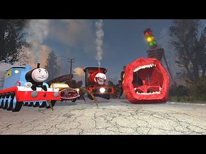 Epic escape from CONVERSION TRAIN EATER, BUS EATER, CHO CHO CHARLES, THOMAS TRAIN IN GMOD