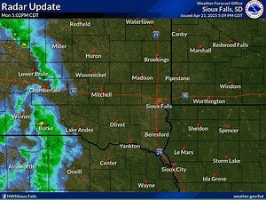 49K views · 65 reactions | Radar Update | 5:10 PM 4/21/25 A broken line of showers and isolated storms are moving east into areas west of the James River. Isolated wind gusts to 55 mph are possible. If you hear thunder or see lightning, head inside! This line continues east through tonight. | US National Weather Service Sioux Falls South Dakota | Facebook