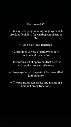 features of c | machine learning language |