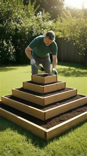 Look what he built in the backyard with wood that was heading to the trash! ➡🪵✨