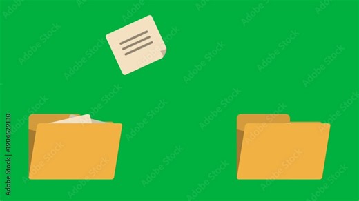 concept motion animation of moving files, transferring files to another folder