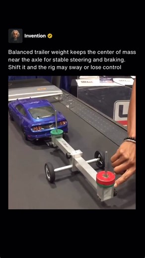 Invention on Instagram: "Balanced trailer weight is about more than comfort. It is the key to controlling the center of mass, which dictates how the trailer behaves on the road. When the load is centered near the axle and kept low, the towing vehicle can steer, accelerate, and brake with predictable stability. This balance also limits stress on suspension parts and helps tires maintain even contact with the road. When weight shifts too far forward, tongue pressure increases, which can overload t