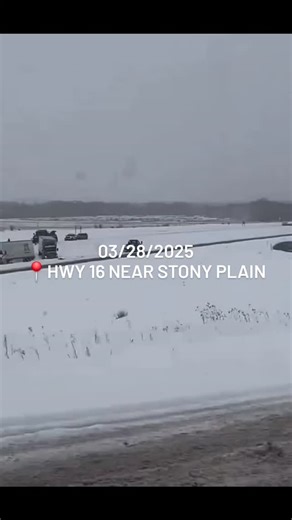 KingPin Direct on Instagram: "A powerful spring snowstorm hammered the Edmonton region on March 28, leading to hundreds of crashes across the city and surrounding highways. On Highway 16 near Stony Plain, multiple semis were involved in a major collision, forcing RCMP to redirect eastbound traffic and reduce westbound to a single lane. Officers reported extremely poor visibility, icy roads, and multiple serious injuries. Emergency crews even had to walk to crash sites because roads were so block