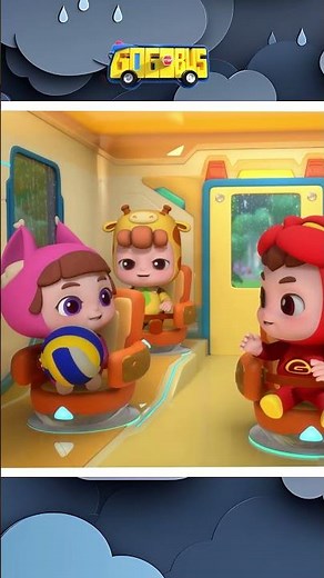 Rain Rain Go Away 🌧️ Pitter Patter With GoGoBus 🚌 #shorts #nurseryrhymes #rainraingoaway