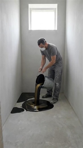 Black & Gold Bathroom Floor Transformation 😱✨