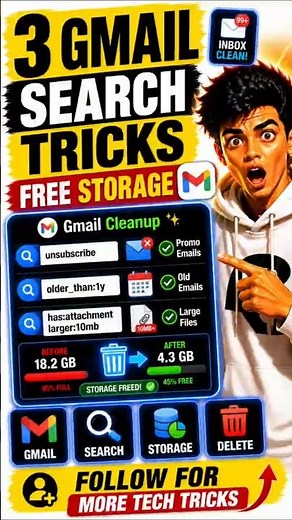 3 Gmail Search Tricks to Free Up Storage in 3 Minutes 🤯