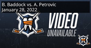 Brandon Baddock vs. Alex Petrovic, January 28, 2022 - Laval Rocket vs. Texas Stars | HockeyFights