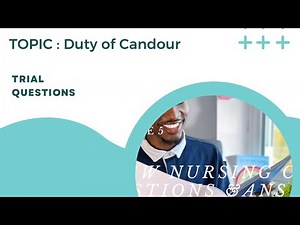 CBT 2023 FOR NURSES AND MIDWIVES. DUTY OF CANDOUR! EXPLANATION, TRAIL QUESTIONS