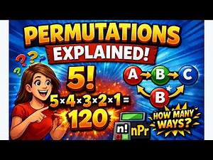 👉 Permutations Explained in Easy Way | nPr Formula, Factorials & Solved Examples
