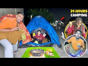 Camping 24 hours challenge | tent house | horror video | yogesh 01