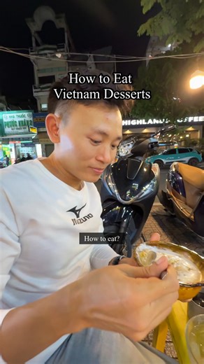 Bernard Wang on Instagram: "Tried eating Chè bưởi (Vietnamese dessert) with a local — and somehow it turned into a spoon-licking tutorial 😂 I was just trying to learn how to eat it properly… he licked the spoon, put it back, and said “your turn!” 😳 Would you still try it after that? #VietnamFood #StreetFoodCulture #FunnyMoments #TravelVlog #DessertTime"