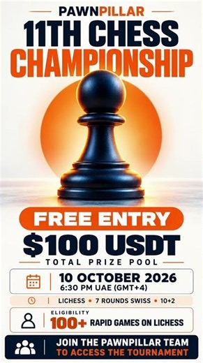 $0 Entry. 7 Rounds. $100 Prize Pool. ♟️ Free Chess Tournament