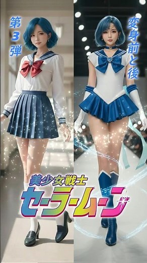 美少女戦士 セーラームーン シリーズ 第3弾(パート2)実写版の変身前と後 달의 요정 세일러문 Sailor Moon #セーラームーン #sailormoon #変身 #ai