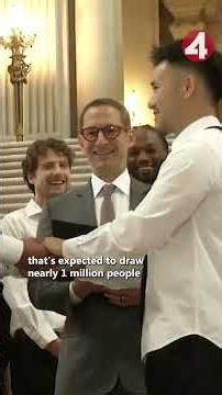 More than 250 couples say 'I do' at SF City Hall, kicking off Pride celebrations