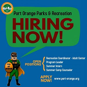 Join our team! Port Orange Parks & Recreation is hiring now! Open positions include: Recreation Coordinator at the Adult Center, Program Leader, Summer Intern, and Summer Camp Counselor. Apply now! https://portorange.wd5.myworkdayjobs.com/city-of-port-orange | Port Orange Parks & Recreation