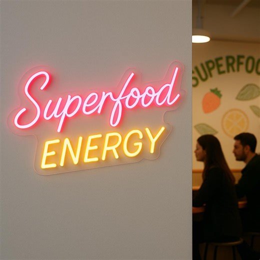 Superfood Cafe Neon Sign. Bistro Light. Restaurant Led Sign. "superfood Energy" Neon Decor. - Etsy UK