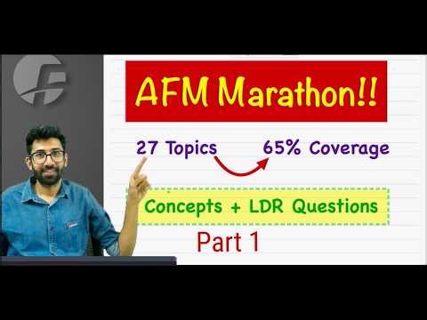 AFM High Priority Concepts and LDR Questions Marathon Part 1 | CA Final AFM May 26
