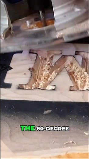 Taking out the leftover wood inside inset letters with the 60°. #woodsigns #freehand #woodcarving