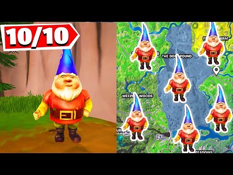 All 10 Gnomes locations in Fortnite Remix - Find the hidden Gnomes Quest