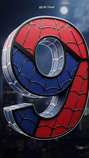 9 to 0 Spider-Man Style Countdown Timer #10seconds #timer #shorts