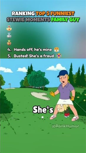 RANKING TOP 5 FUNNIEST STEWIE MOMENTS FAMILY GUY