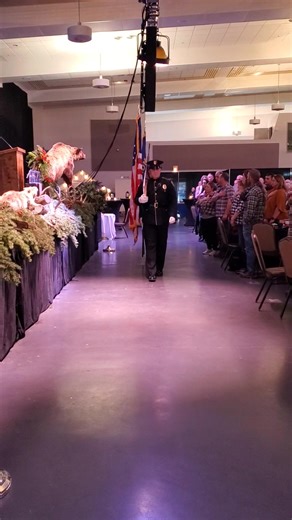 The Great Falls MT Police Department Honor Guard helped kick off the Great Falls Police Community Foundation Gala 2025. Thank you to everyone who supports the department by supporting the Foundation and Gala. You make a difference in the safety and security of Great Falls. 🖤💙🖤 | Great Falls MT Police Department