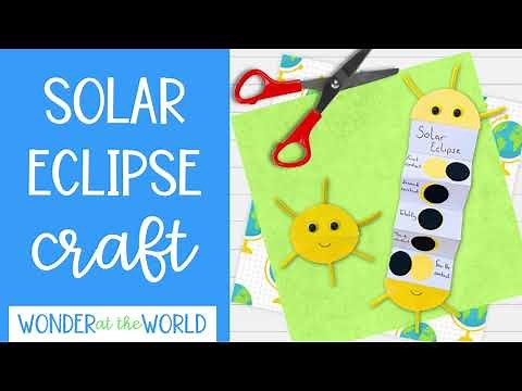 Solar eclipse foldable craft tutorial for school project and science lessons