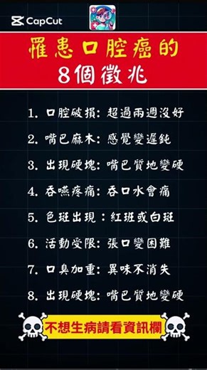 8個口腔癌初期警訊，這些徵兆別輕忽！