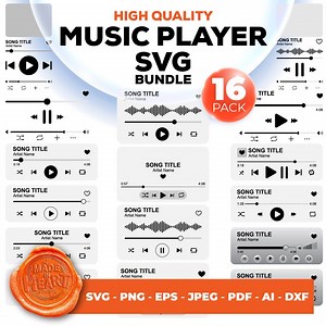 Music Player Designs Svg Bundle , Music Player Display, Audio Control Svg, Play Buttons Svg Music Player Png, Music Clipart Svg, Player Icon - Etsy