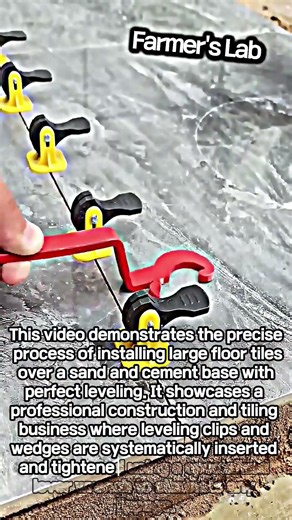 Precision installation and lippage control techniques for large floor tiles #worker #interiordesign