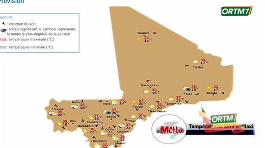 #ORTM- #INFO : Bulletin météorologique du 04 janvier 2026 sur la situation générale. #ORTM_Web. | ORTM