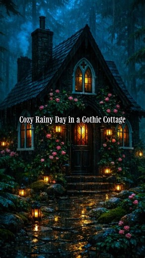 cozy gothic cottage in the rain #cottagecore #aesthetic #rainyvibes #asmr